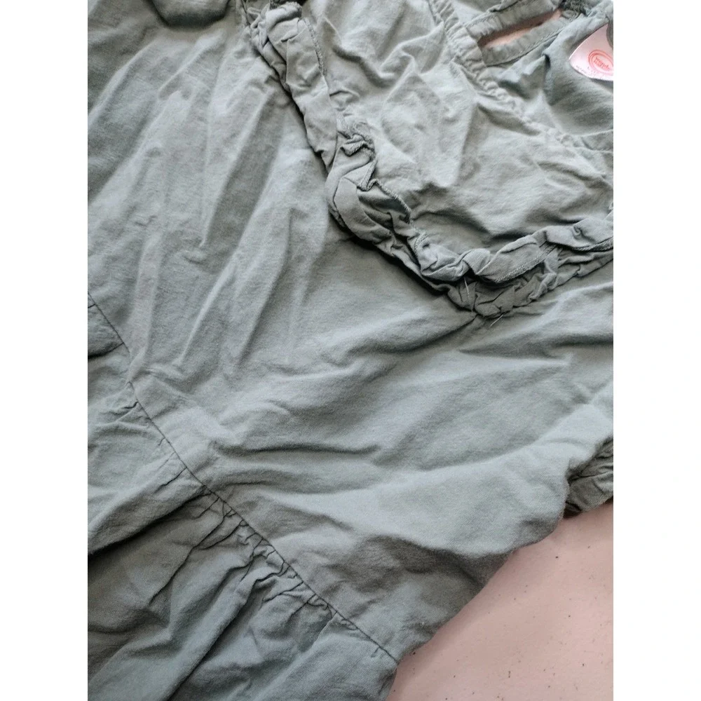 Wonder Nation Girls Green Ruffle‎ Tiered Dress Size L 10/12 Plus